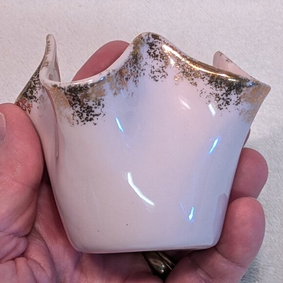 Richard Japan Porcelain Handkerchief Small Vase Holder Decor 1960s - Picture 6 of 12